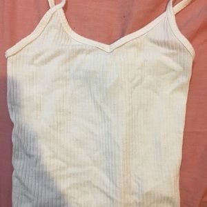 white ribbed crop tank